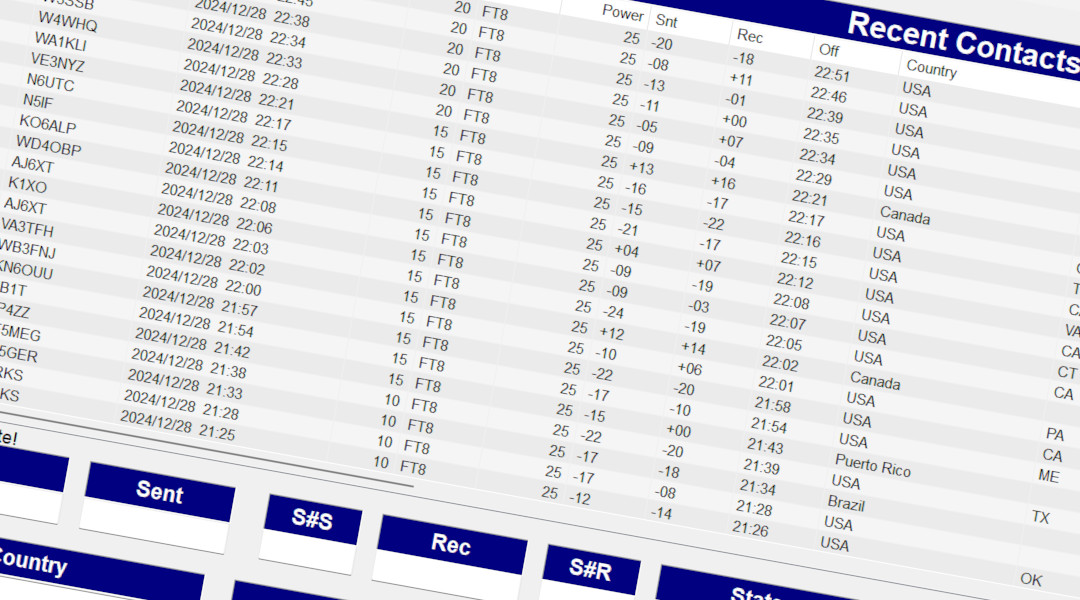 Amateur Contact Log Configuration Amateur Contact Log Configuration